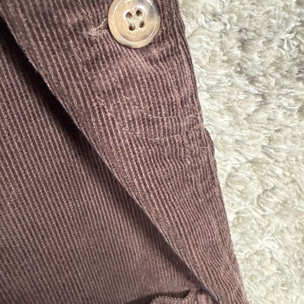 Vintage 90s Brown Corduroy Maxi Jumper Dress Medium Long Pockets 100% Cotton - Picture 5 of 9